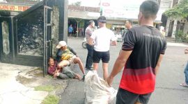 Seorang ODGJ saat diamankan oleh warga saat dikira akan melakukan penculikan di Purworejo.