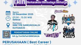 Pamflet SMK YPE Sawunggalih Gelar SAGA Job Fair 2025