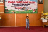 Salah satu siswa saat tampil dalam ajang kegiatan Semarak Kompetisi Anak Prestasi 2025,