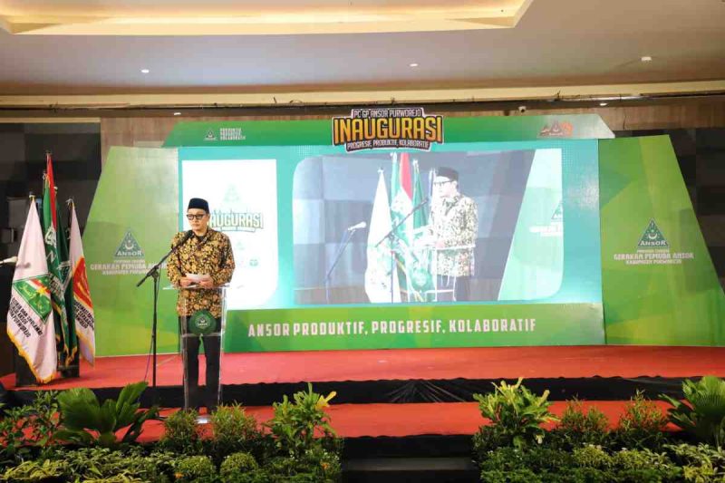 Wakil Bupati Purworejo Dion Agasi Setiabudi dalam pelantikan PC ANSOR Purworejo.