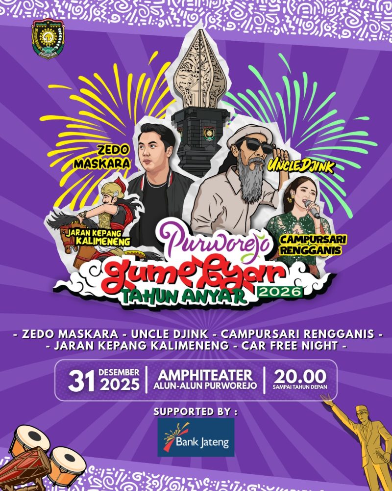 Pamflet Gumebyar Tahun Anyar 2026 Kabupaten Purworejo.