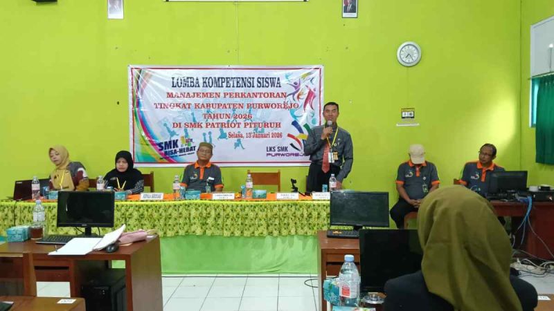 SMK Patriot Pituruh resmi menjadi tuan rumah pelaksanaan Lomba Kompetensi Siswa (LKS) Manajemen Perkantoran Tingkat Kabupaten Purworejo Tahun 2026.