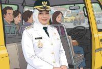 Gambar ilustrasi Bupati Purworejo, Yuli Hastuti menaiki angkot.