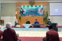 Para pelajar IPNU IPPNU Kemiri mengikuti kegiatan Talkshow serta Istighosah di Pendopo Kecamatan Kemiri pada Sabtu (7/3/2026).