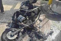 Kondisi sepeda motor NMAX yang terbakar.