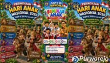 Pamflet peringatan Hari Anak Nasional 2026 di SMPN 39 Purworejo.
